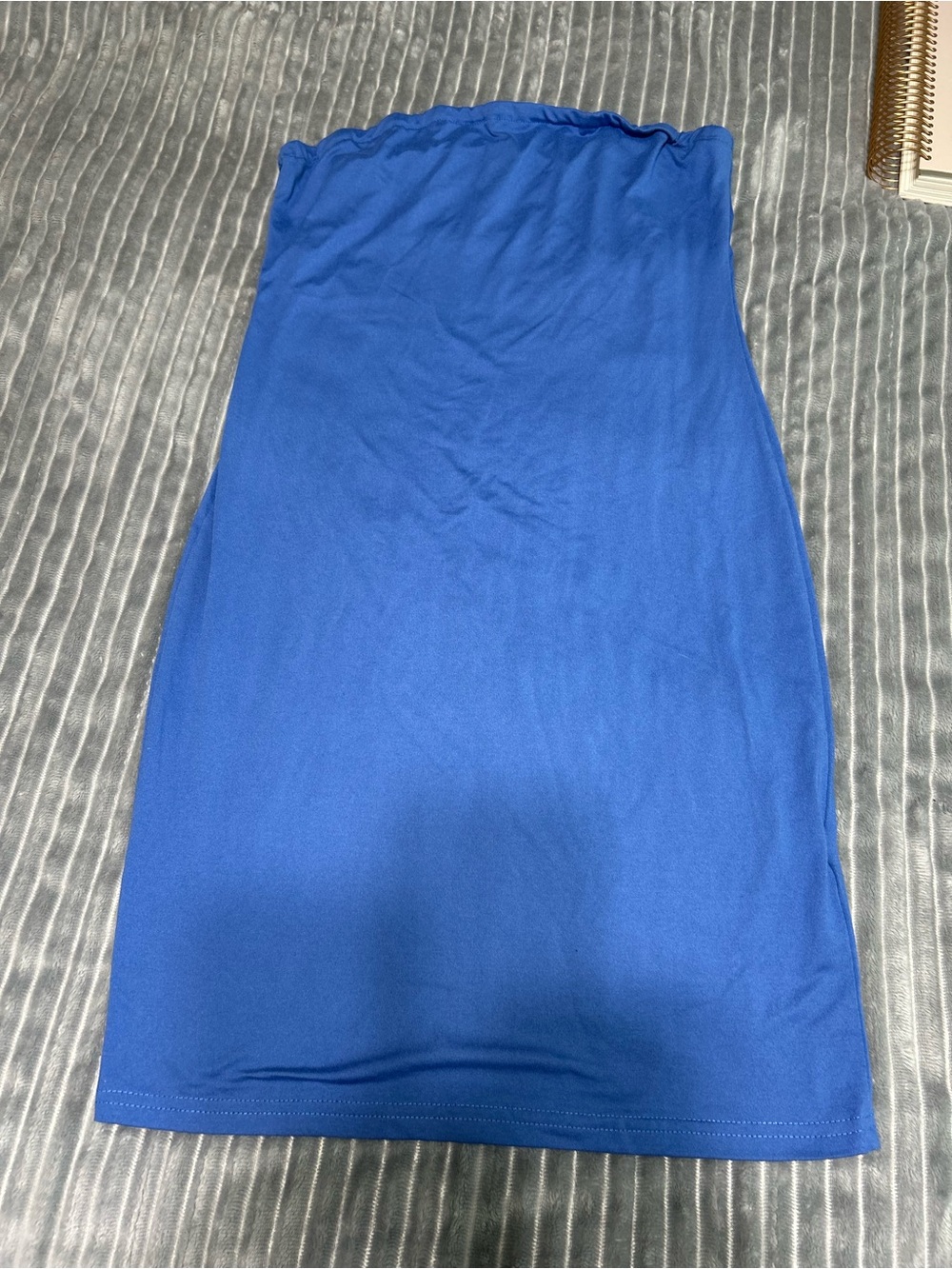 Blue Strapless Tube Dress